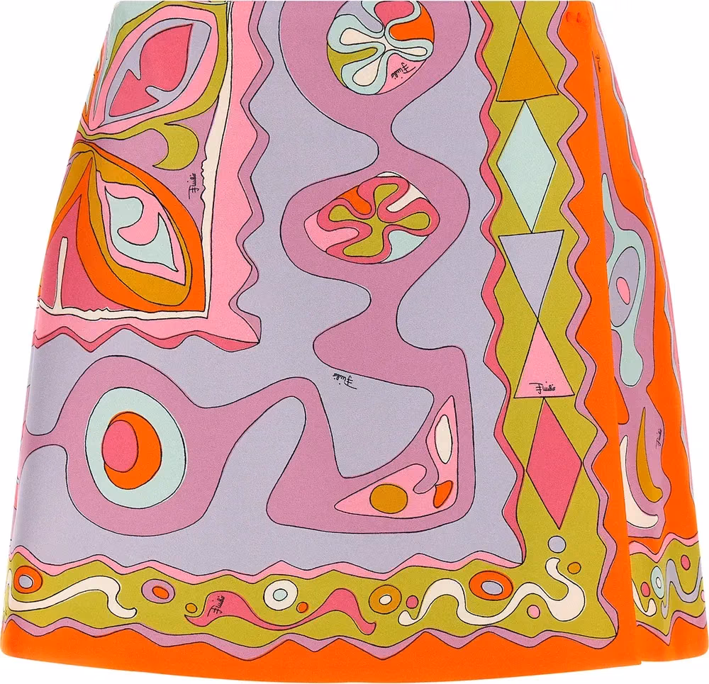 Emilio Pucci Multicolor Silk Long Skirt