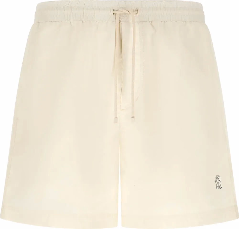 Brunello Cucinelli White Polyester Swim Shorts