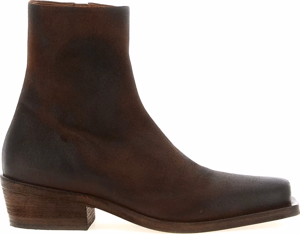 Marsell Brown Calfskin Ankle Boots