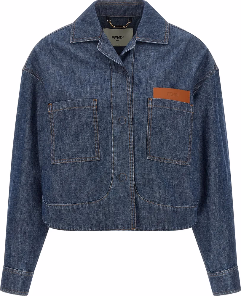 Fendi Blue Cotton Denim Jacket