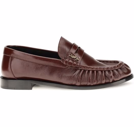 Saint Laurent Bordeaux Lamb Ovis Aries Aries Slip-On Loafers