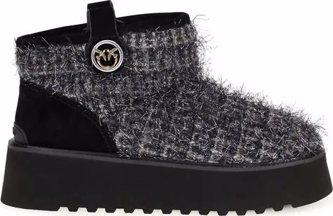 PINKO Black Fabric Ankle Boots