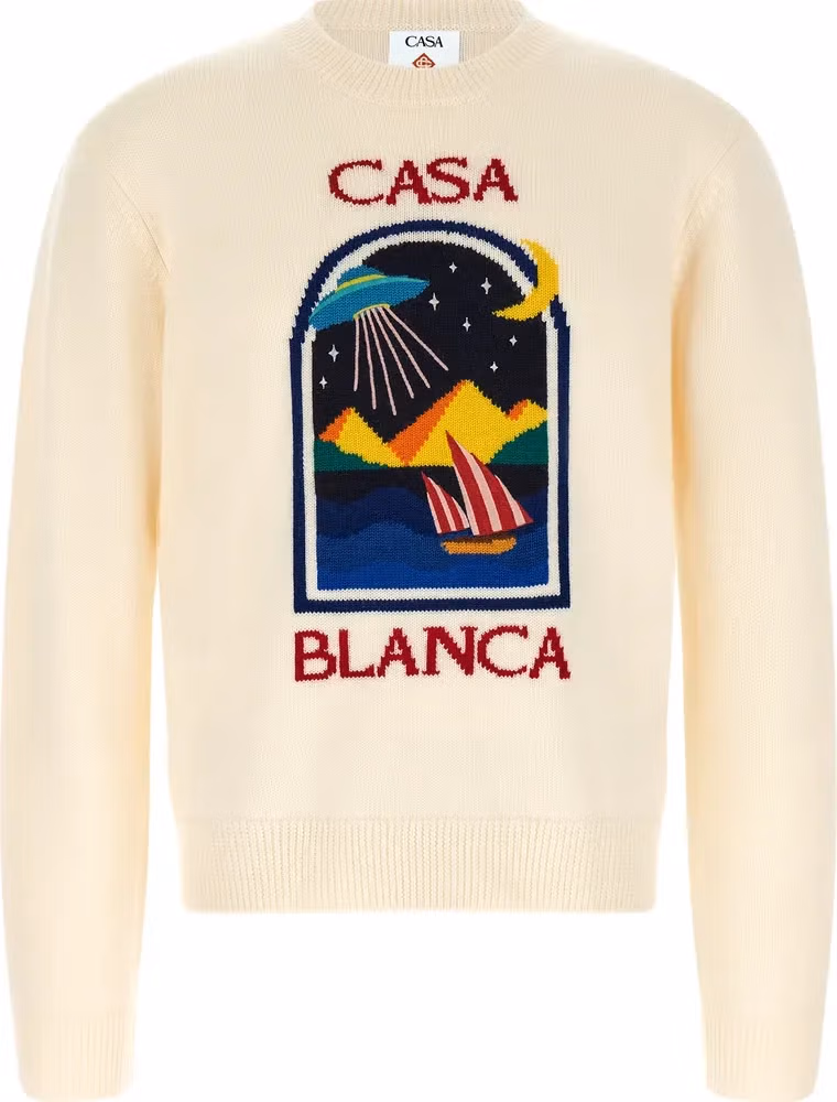 Casablanca White Wool Cardigan