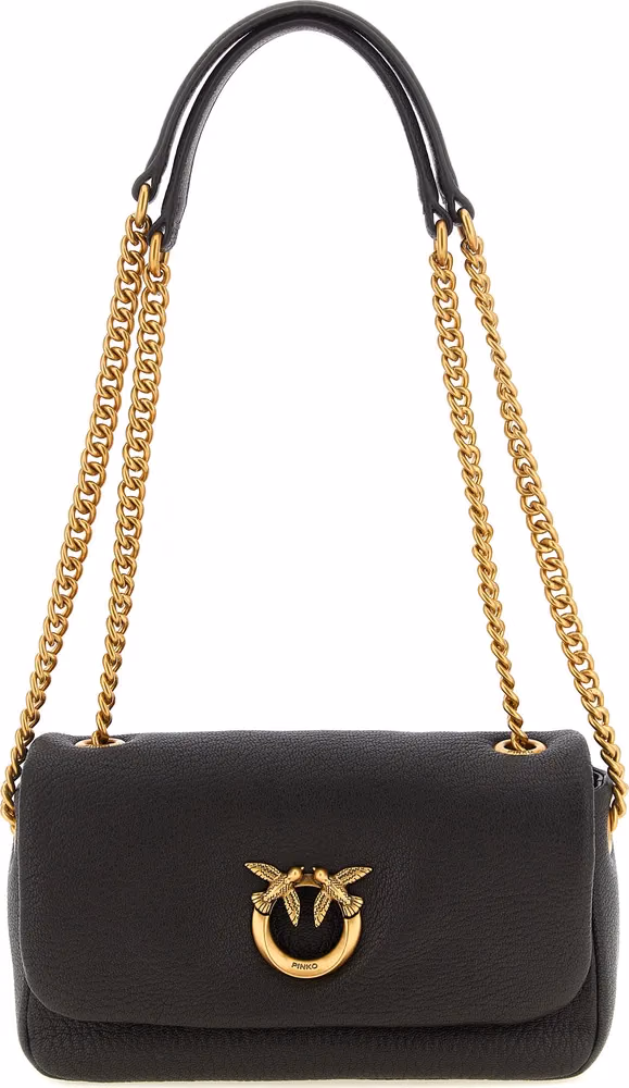 PINKO Brown Lamb Leather Crossbody Bag