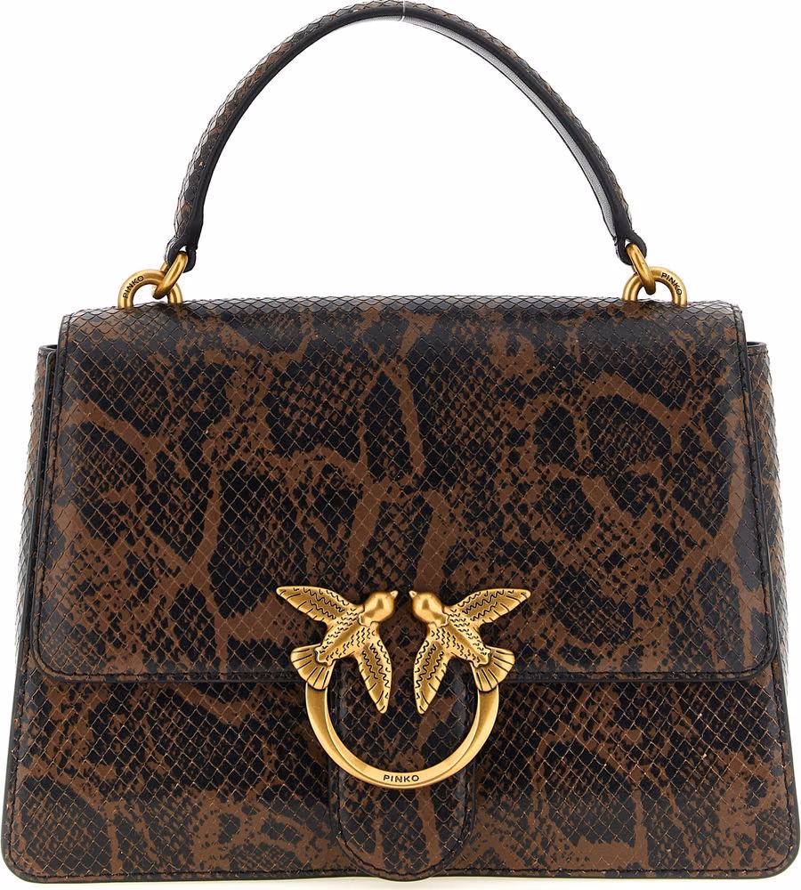 PINKO Brown Calfskin Handbag