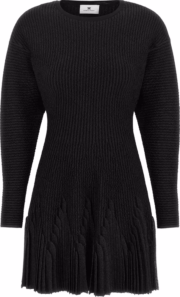 Elisabetta Franchi Black Viscose Short Dress