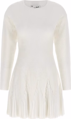 White Viscose Short Dress