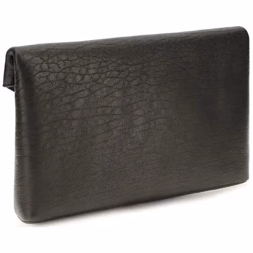 Saint Laurent Black Lamb Ovis Aries Aries Clutch Bag