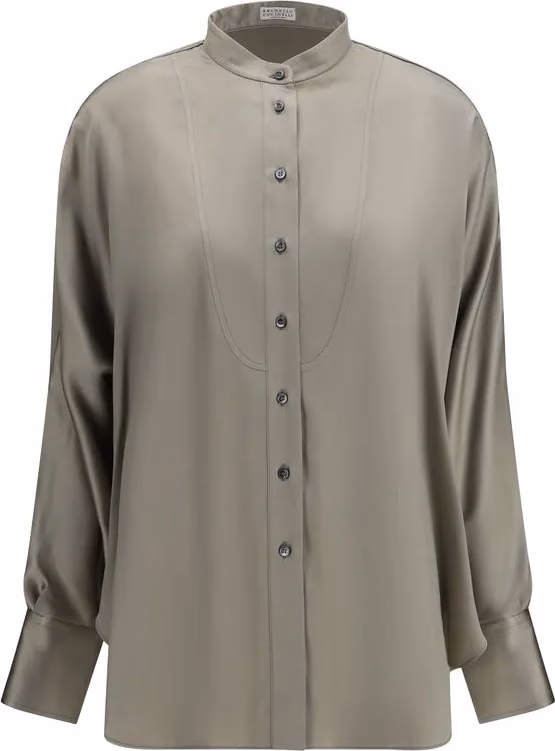 Brunello Cucinelli Bicolor Silk Shirt