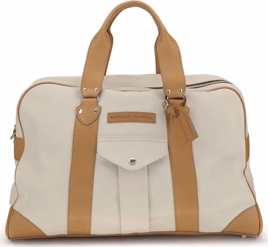 Brunello Cucinelli Beige Calf Leather Bos Taurus Luggage And Travel