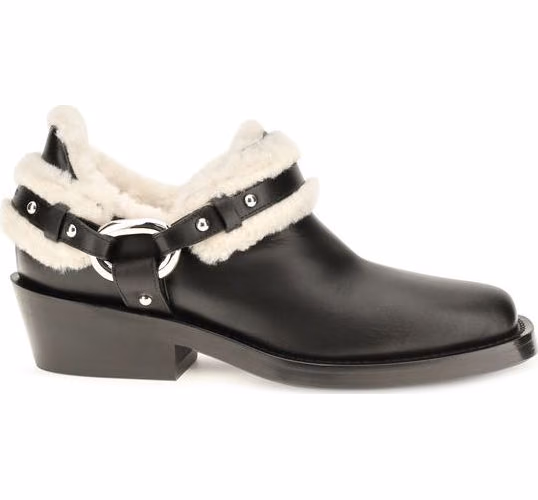 Rabanne Black Calf Leather Bos Taurus Ankle Boots