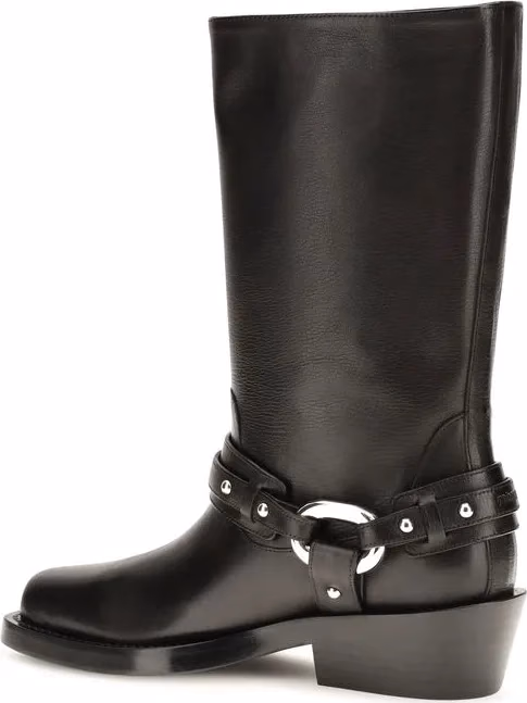 Rabanne Black Calf Leather Bos Taurus Flat Boots