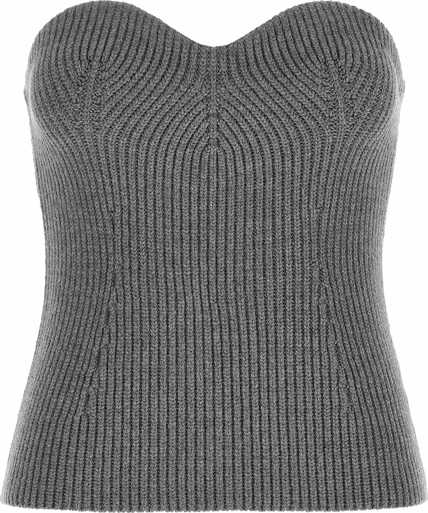 Jil Sander Gray Virgin Wool Blouse