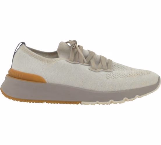 Brunello Cucinelli White Cotton Athletic Sneakers