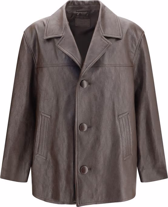 Saint Laurent Black Wool Oves Aries Leather Jacket