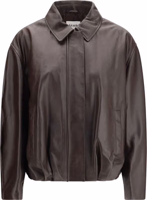 Brown Leather Bomber