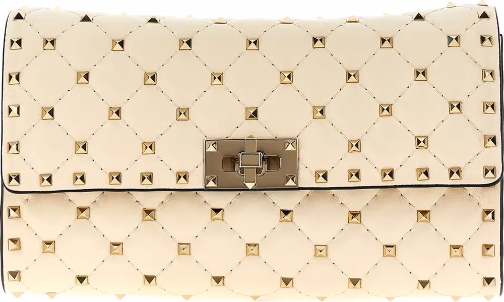 Valentino Garavani White Lamb Leather Shoulder Bag