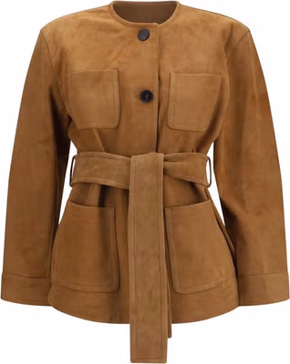 Brown Lamb Leather Full-Length Jacket