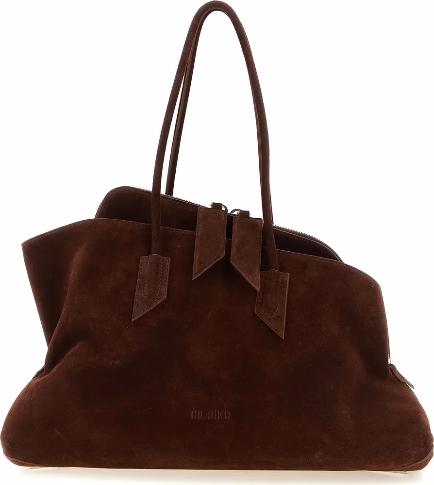 The Attico Brown Bovine Leather Shoulder Bag