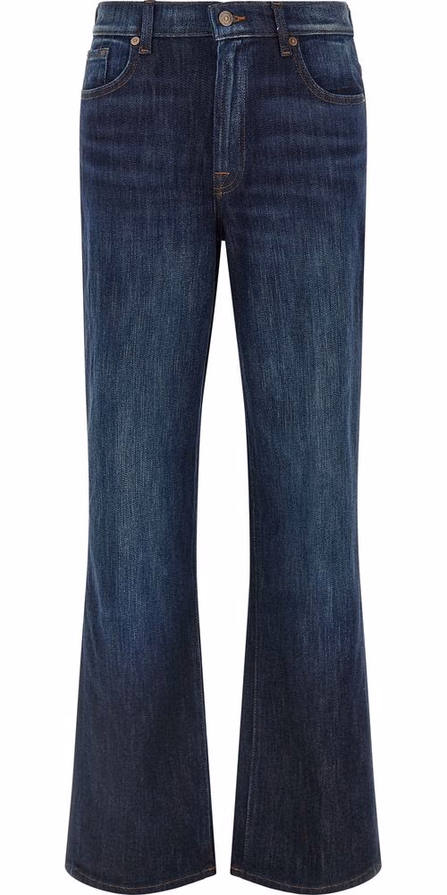 7 For All Mankind Blue Cotton Flared Jeans