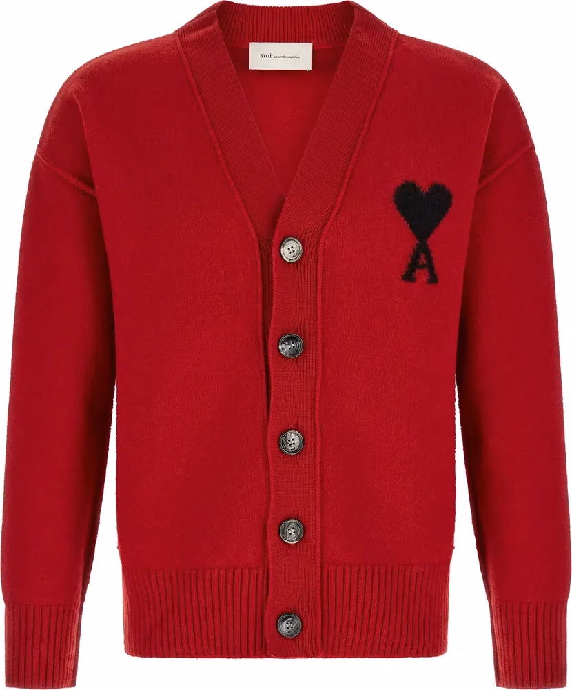 Ami Paris Multicolor Wool Cardigan