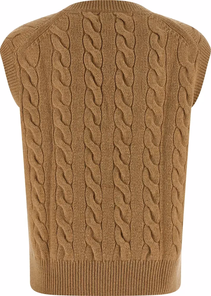 Polo Ralph Lauren Beige Wool Sleeveless Jacket