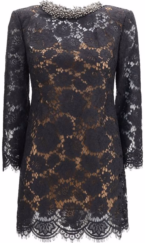 Self-Portrait Black Polyamide Cocktail Dress