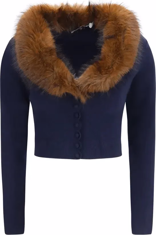Self-Portrait Blue Wool Oves Aries Cardigan