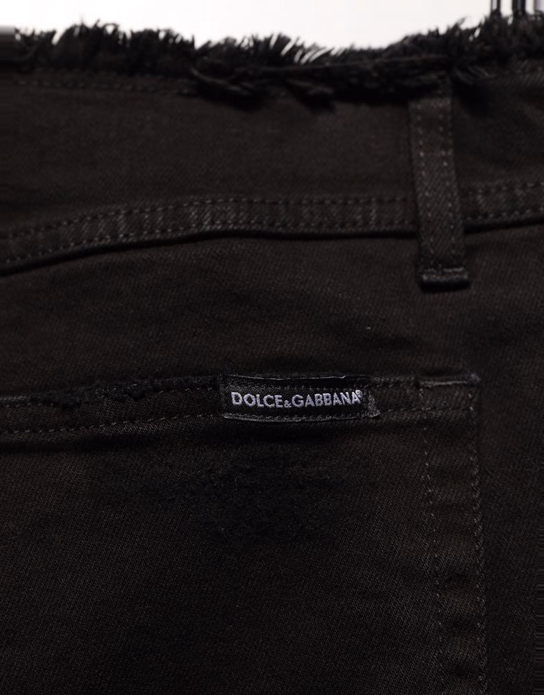 Dolce & Gabbana Black Cotton Skinny Denim Trouser Jeans