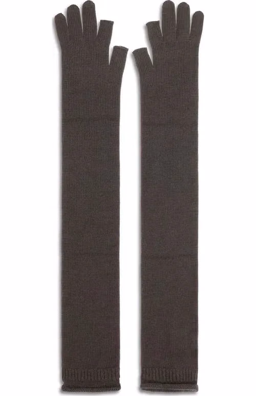 Rick Owens Gray Wool Oves Aries Gloves