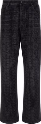 Black Cotton Straight-Leg Jeans