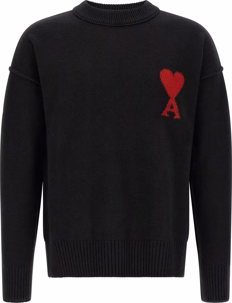 Ami Paris Black Wool Cardigan