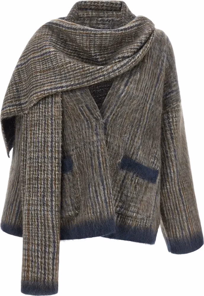 Brunello Cucinelli Gray Wool Cardigan