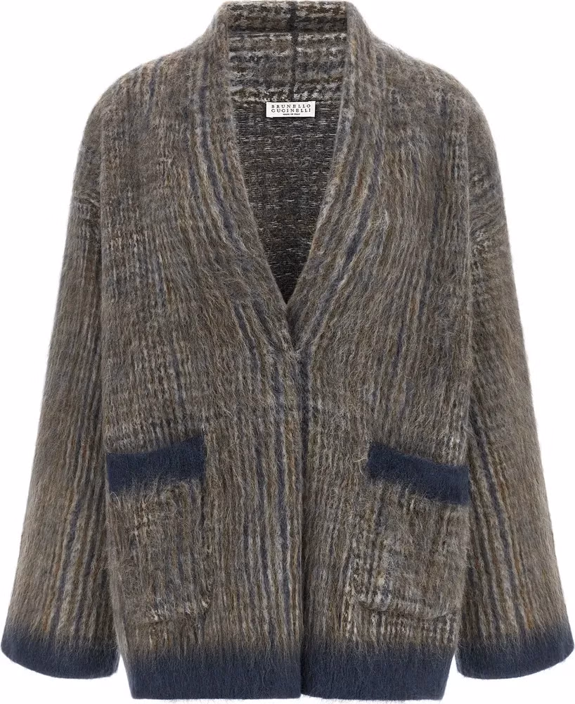 Brunello Cucinelli Gray Wool Cardigan