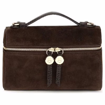 Brown Suede Leather Handbag
