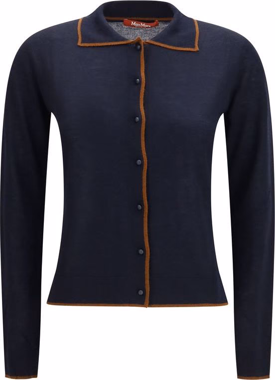 Max Mara Blue Silk Cardigan