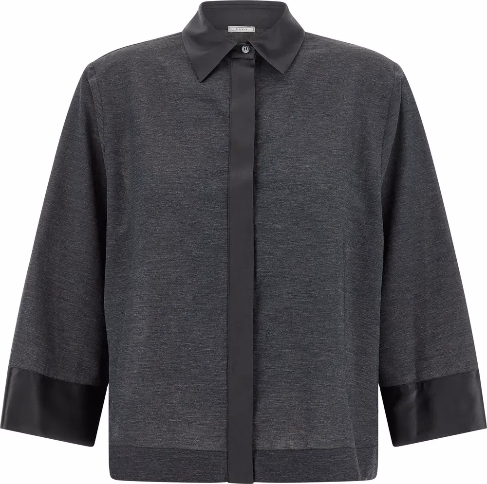 Peserico Gray Lyocell Blouse