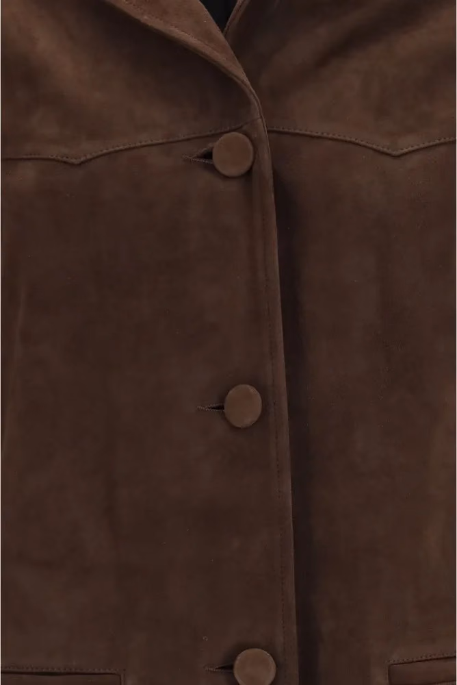 Tory Burch Brown Goatskin Leather Jacket
