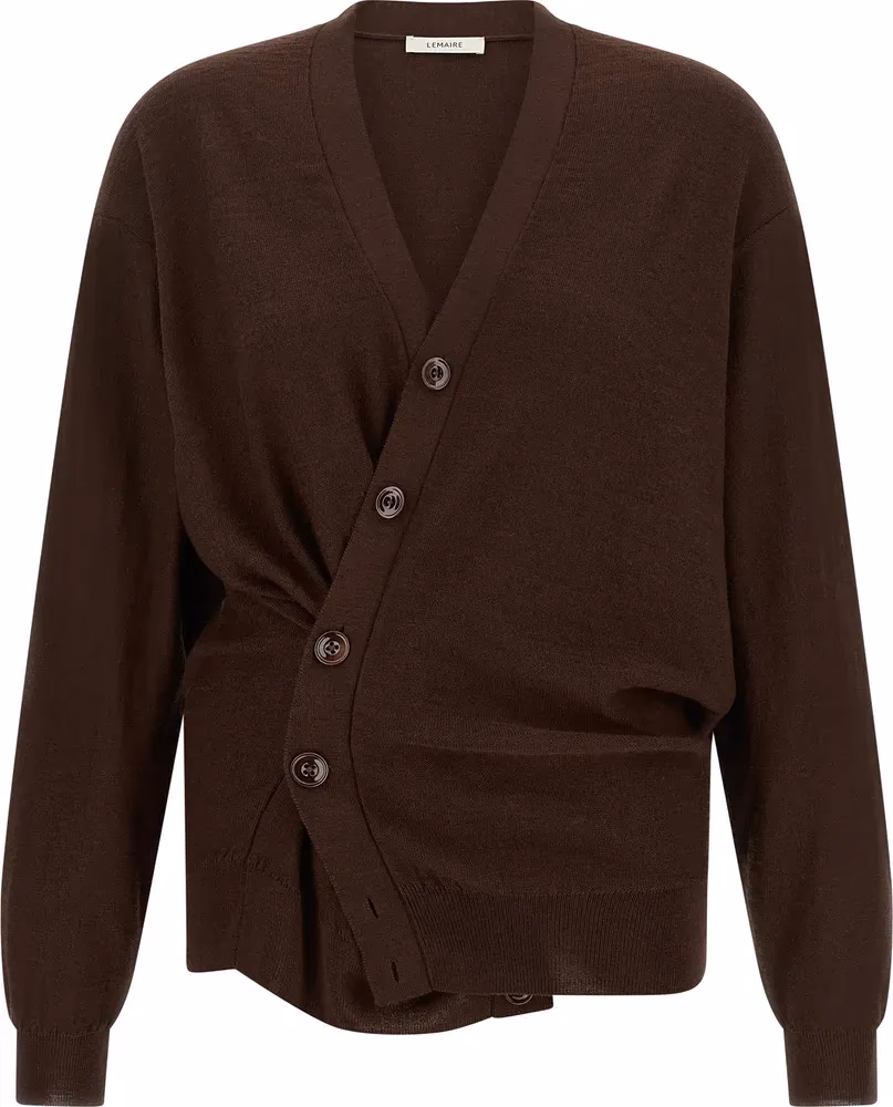 Lemaire Bordeaux Wool Cardigan