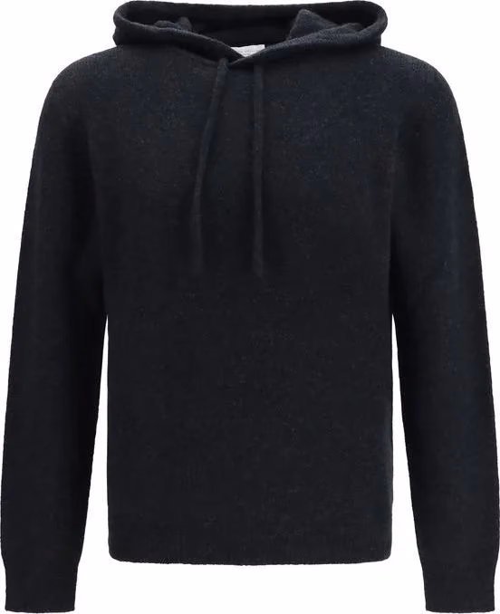 Roberto Collina Black Wool Oves Aries Hoodie