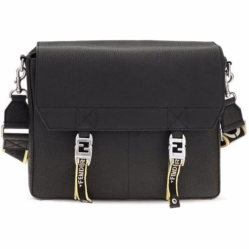 Fendi Black Calf Leather Bos Taurus Shoulder Bag