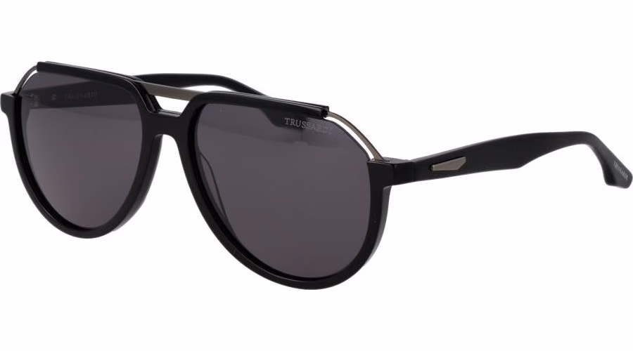 Trussardi Black Acetate & Stainless Steel Sunglasses