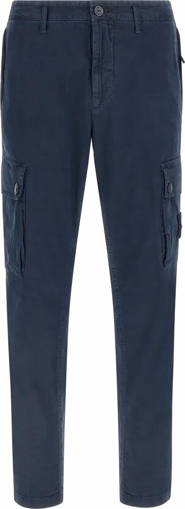 Stone Island Blue Cotton Cargo Pants