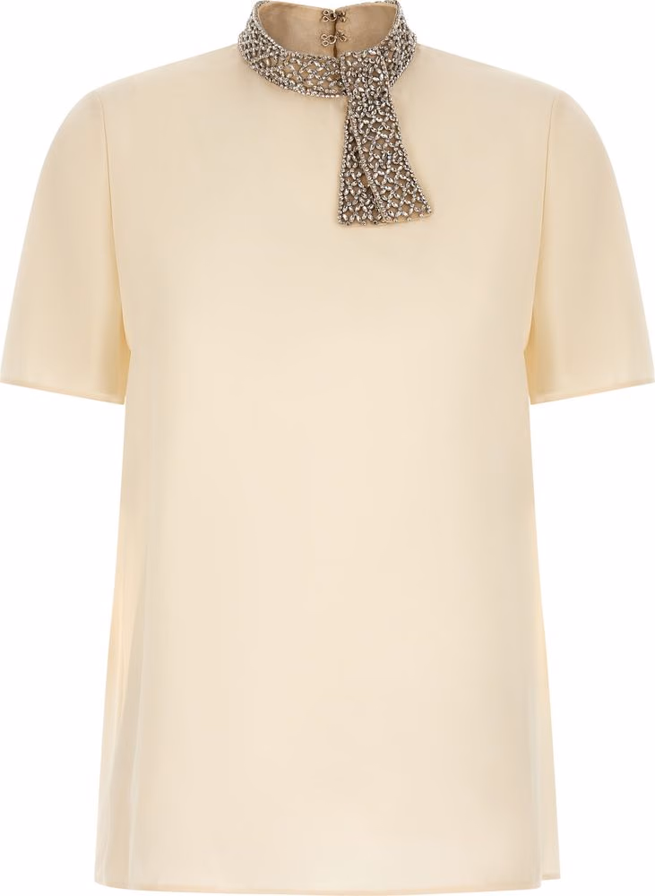 Valentino Garavani White Silk Tank Tops