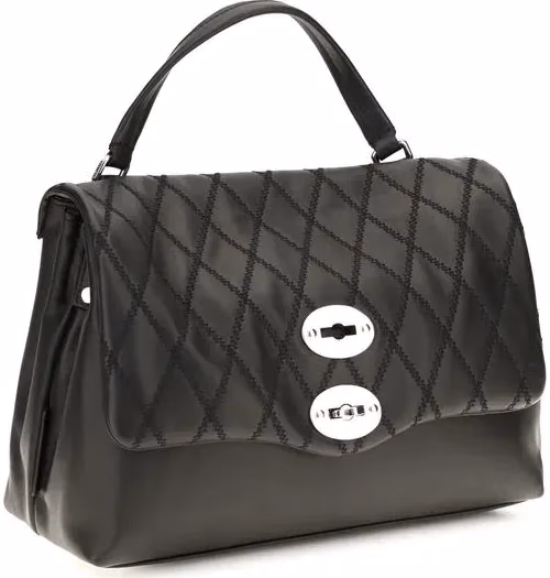 Zanellato Black Calf Leather Bos Taurus Handbag