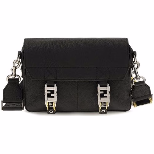 Fendi Black Calf Leather Bos Taurus Shoulder Bag