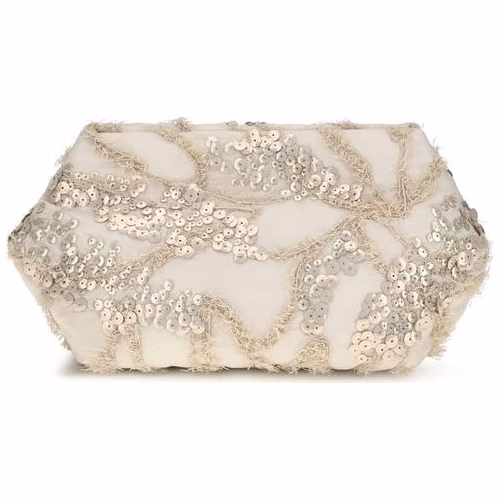Brunello Cucinelli Beige Silk Clutch Bag