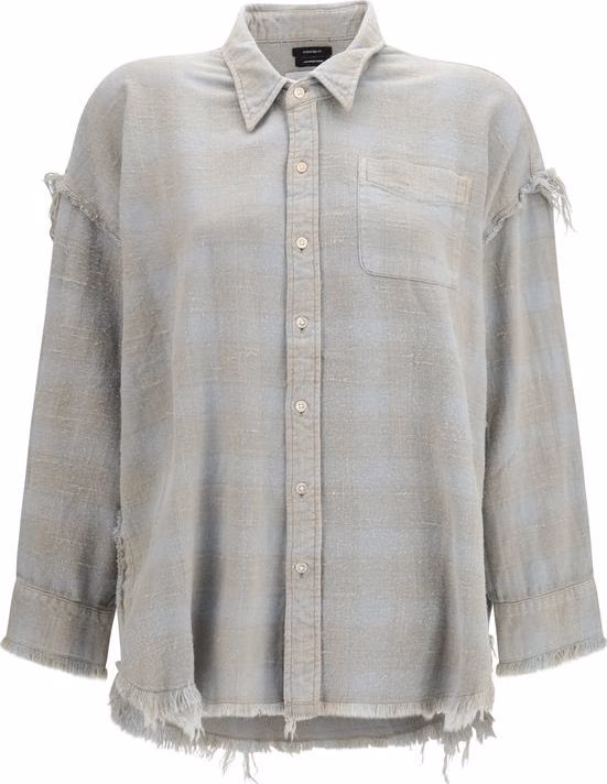 R13 Blue Cotton Pattern Shirt