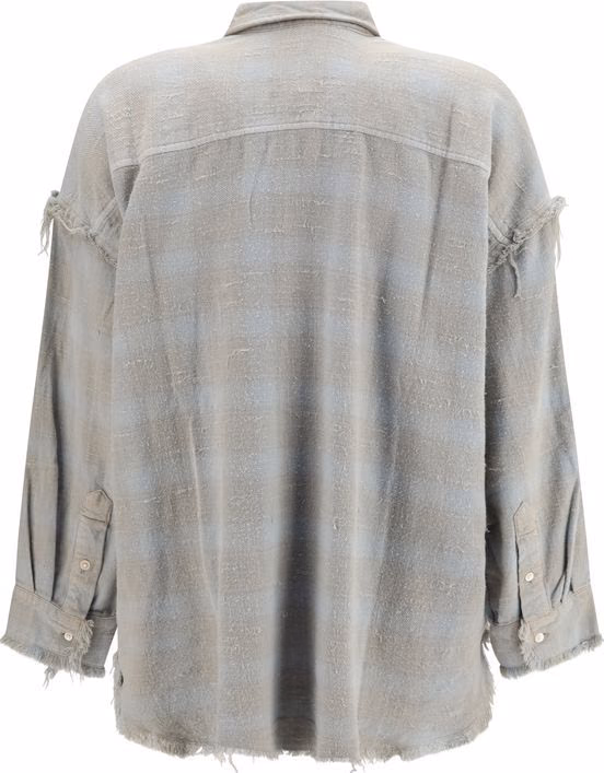 R13 Blue Cotton Pattern Shirt
