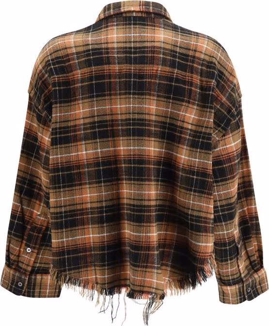 R13 Brown Cotton Pattern Shirt